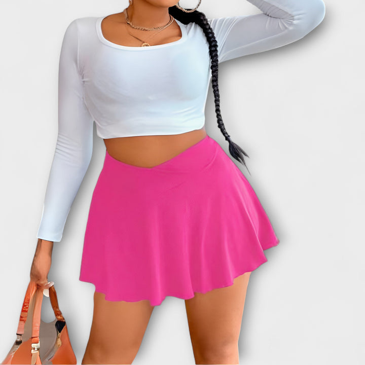 Gloria – Saia A-line de cintura alta