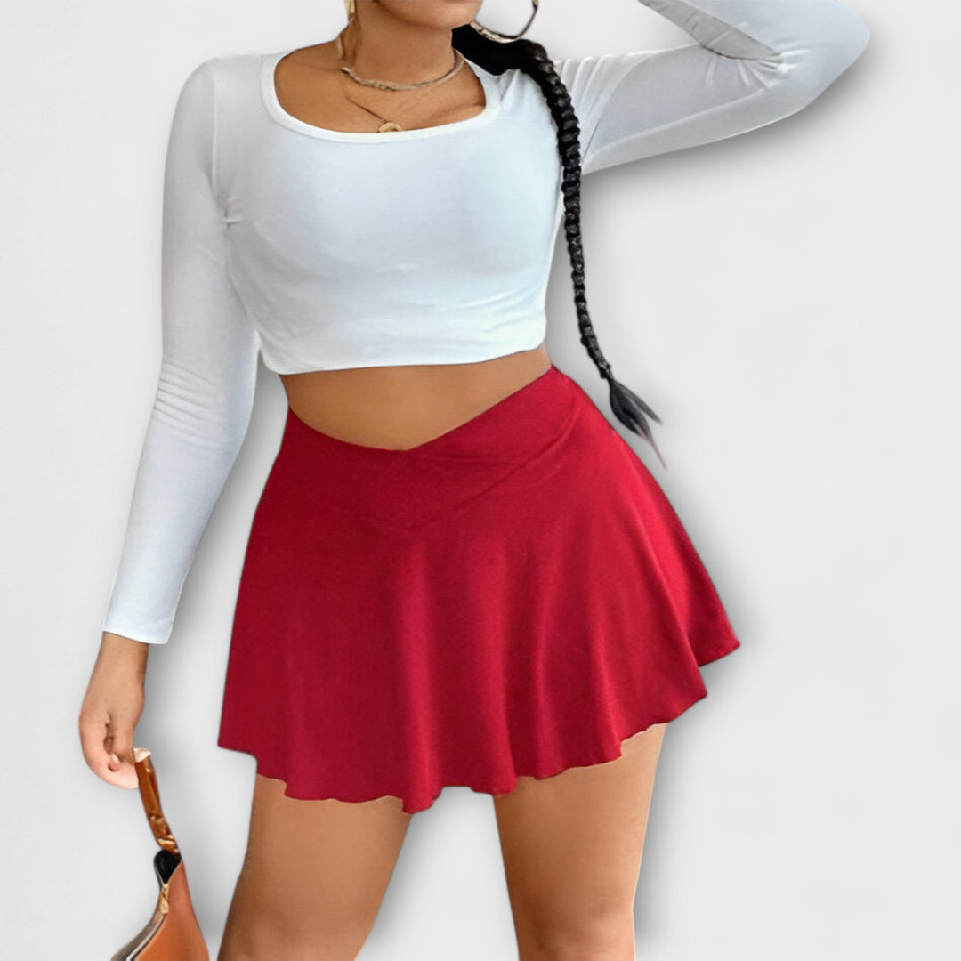 Gloria – Saia A-line de cintura alta