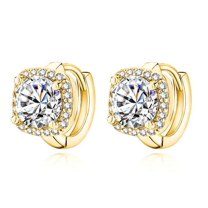 Brincos quadrados Nadine | Ouro branco